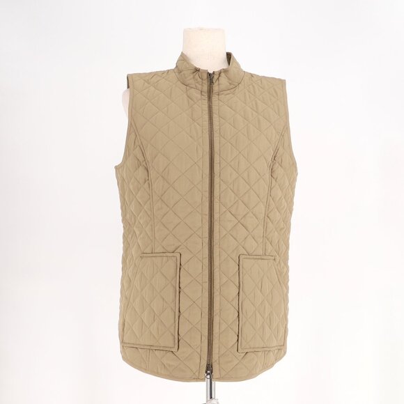 J.JILL Heritage Quilted Vest Tan Brown Size M - Picture 1 of 7